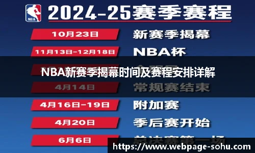 NBA新赛季揭幕时间及赛程安排详解